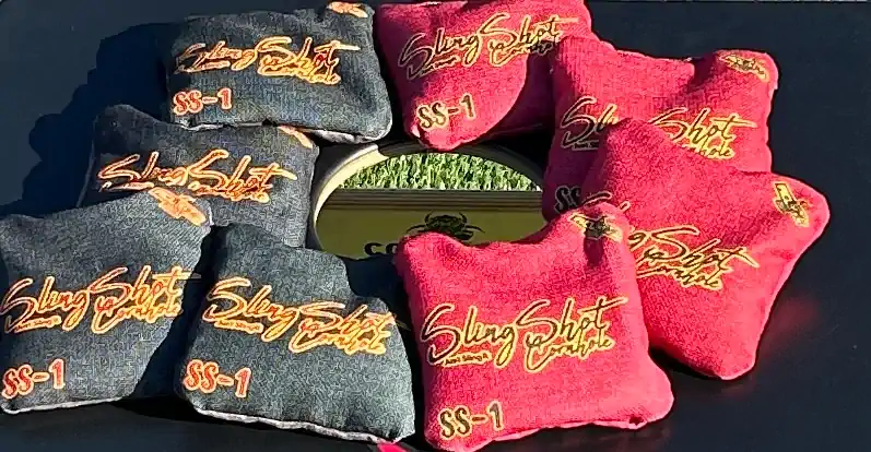Slingshot Cornhole SS-1's on a Board