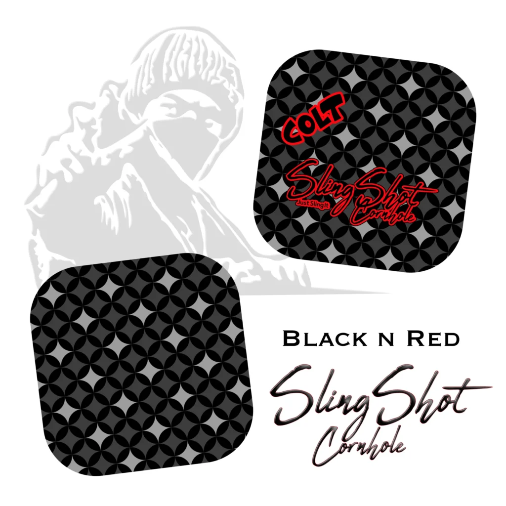 Colt - Sling Shot Cornhole Bag (Black n Red)